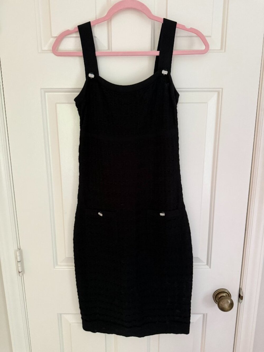 Chanel black knit dress size 38